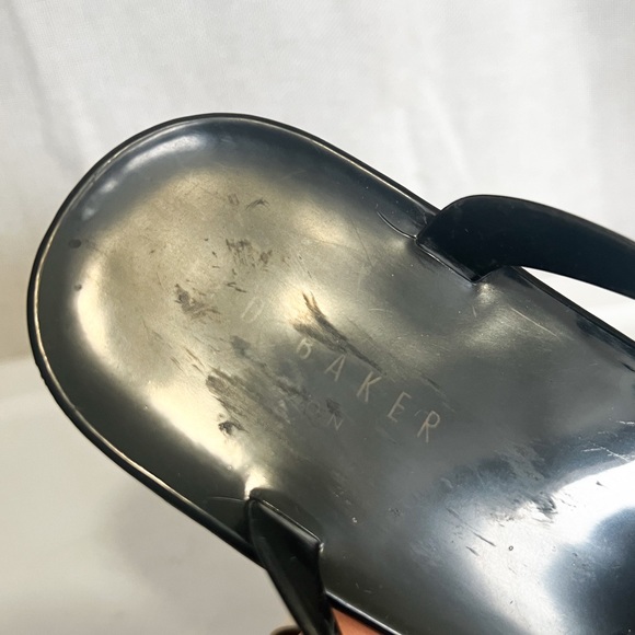 Ted Baker Ettiea Jelly Bow Black White Flip Flop Thong Sandals - Picture 8 of 9